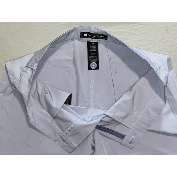 Travis Mathew Flat Front Poly-Cotton Chino Golf Shorts. Purple Stripe, 34. MINT! - Picture 3 of 5